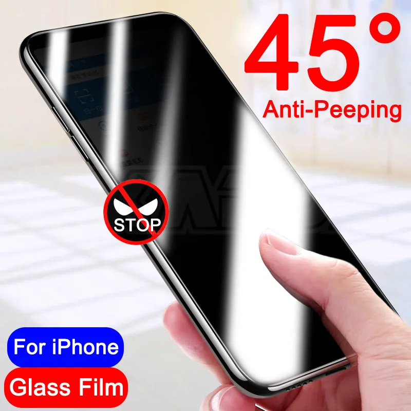 Private Screen Protector For iPhone 11 Pro X XS Max XR Anti spy Tempered Glass iPhone 8 7 6 6S Plus 5 5S SE 2020 Privacy Glass afbeelding