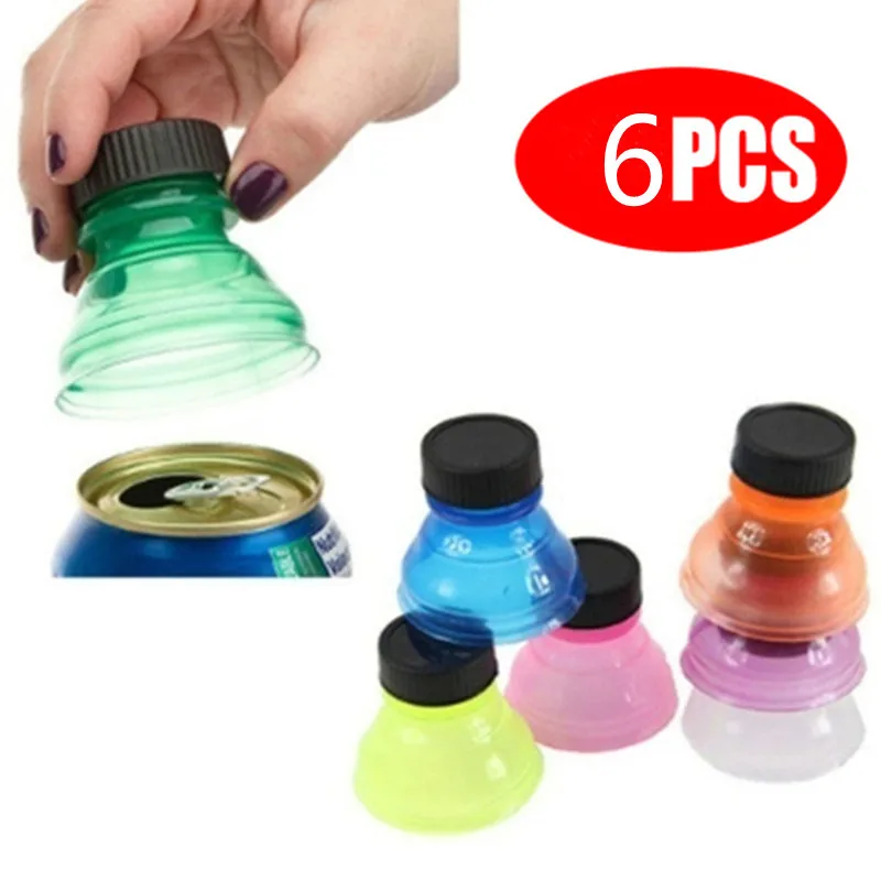 Soda Bottle Caps 6pcs Reusable Plastic Beer Water Dispenser Lid Protector Cover Bottle Top
