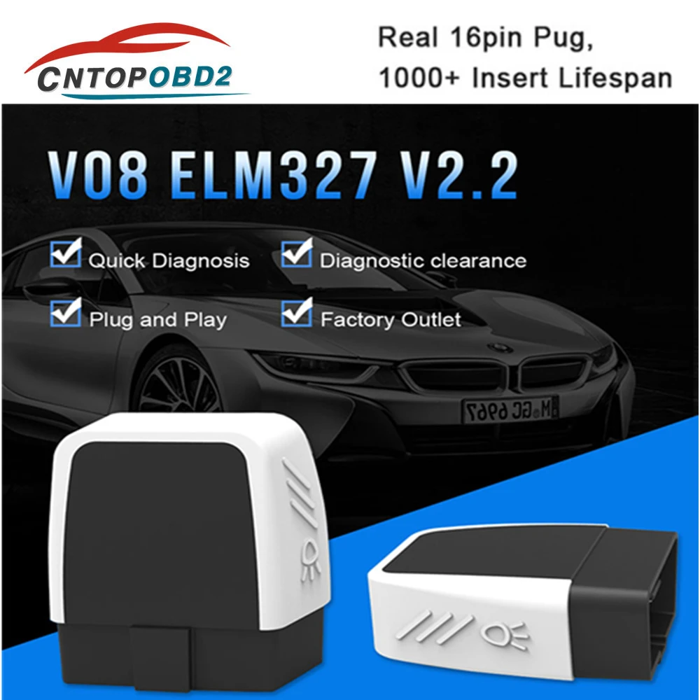 Супер Мини ELM327 V2.2 Bluetooth V08 ELM 327 1,5 OBDII для Android Torque V1.5 Bluetooth OBD2 сканер кода