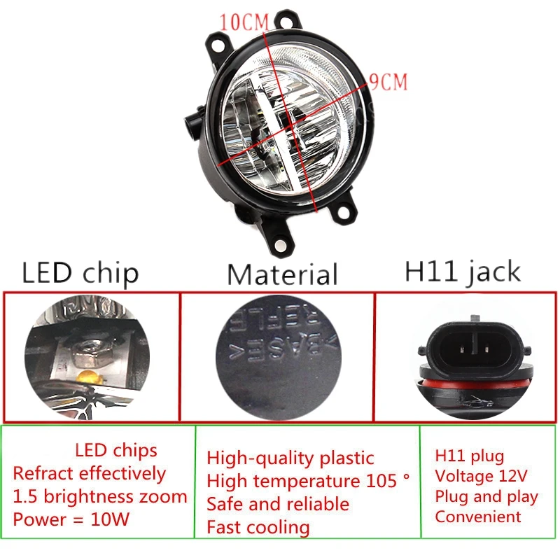 1 пара светодиодный противотуманных фар прозрачные линзы бампер лампа+ проводка+ переключатель комплект для TOYOTA C-HR