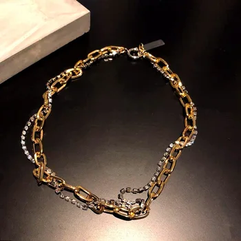 

Justineclenquet Cool New Style Punk Man-made Diamond Classic Gold-Stack with Chocker Choker