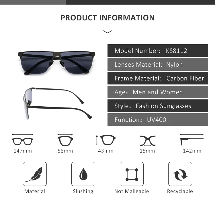 Kingswit мужские солнцезащитные очки для вождения поляризационные полуоправы солнцезащитные очки для мужчин брендовые дизайнерские модные квадратные солнцезащитные очки UV400