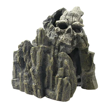 

Skeleton Rockery Shield Hole Reptile Hideout Cave Decoration Fish Tank Aquarium Resin Decoration Wholesale
