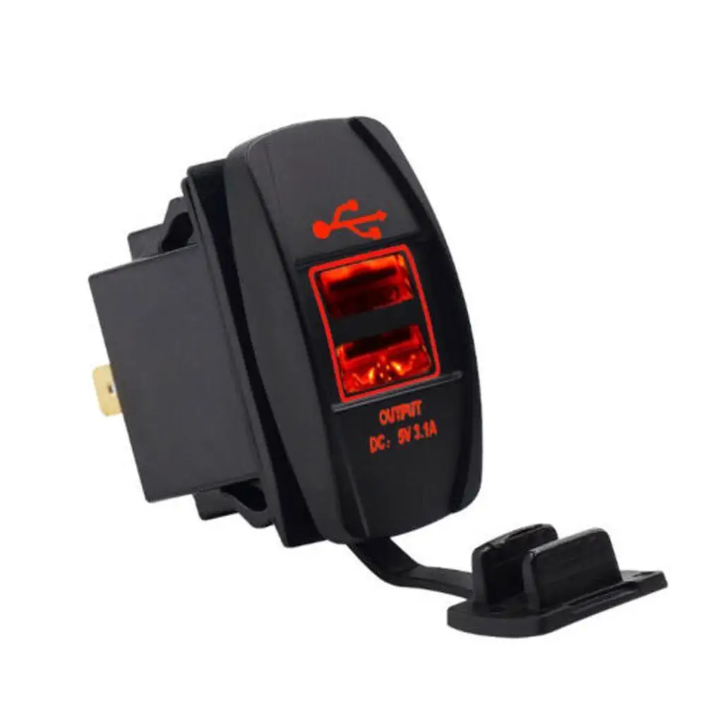 Универсальный светодиодный двойной порт 2 USB 3.1A автомобильное зарядное устройство для мотоцикла розетка адаптер розетка для автомобильного прикуривателя для смартфона Новинка