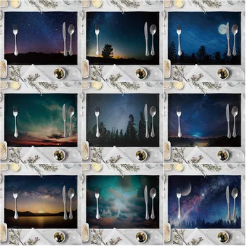 

Sky Pattern Table Placemat European Style Dining Table Cushion Kitchen Supplies Western-style Placemat Coasters