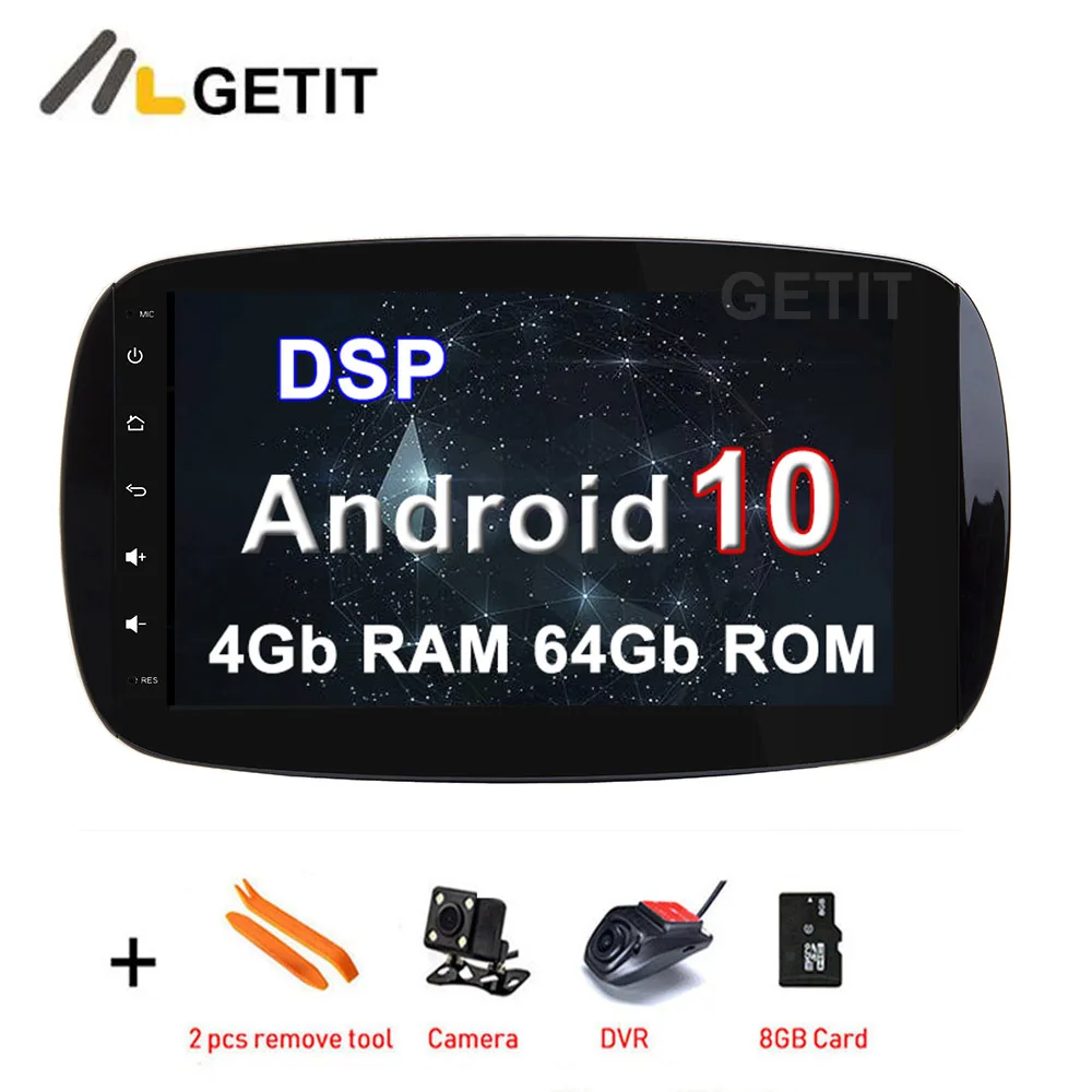 Автомобильный мультимедийный плеер 9 дюймов DSP Android 10 стерео GPS для Benz Smart Fortwo 2016 2017