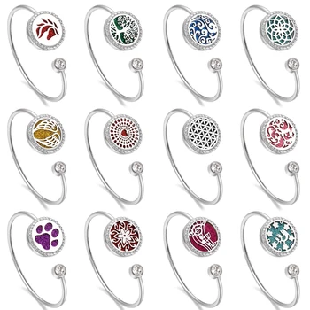

New Aromatherapy Bracelet Stainless Steel Aroma Diffuser Lockets Perfume Essential Oil Diffuser Bracelet Tree of Life Bracelets