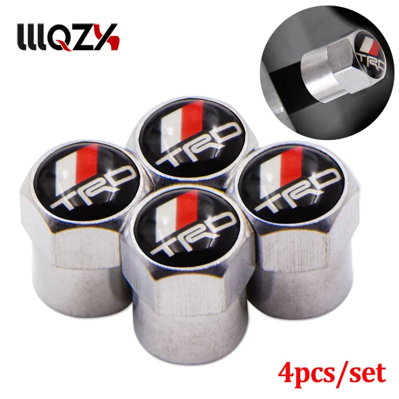 

4PCS Car Wheel Tire Parts Valve Stem Caps protection Cover For Toyota TRD corolla camry corolla rav4 Car Sticker Car Accessories