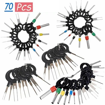 

57/70Pcs Pin Ejector Terminal Puller Automotive Auto Car Kit Wire Release Remove Tool Pick Connector Crimp Pin Back Needle Kits