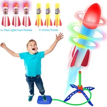 Air Power Stomp Rocket Launcher Toys Famous Game Outdoor Games Fly Shining Led Light Rocket Adjustable Super Stable Four Corner