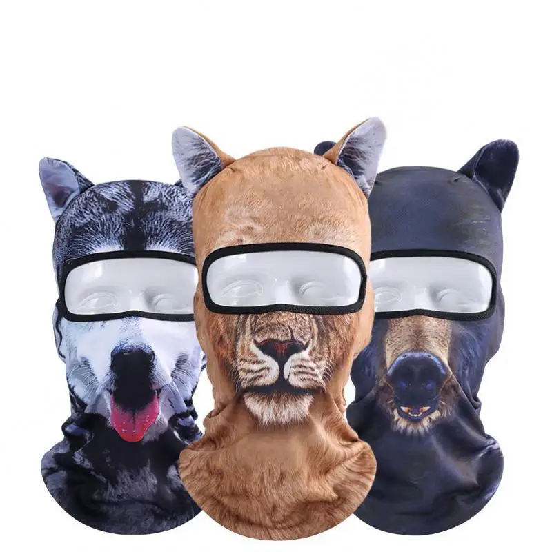 Забавная Балаклава с объемными ушками животных, Skullies Beanies, дышащая маска для лица, кошки, собаки, панды, лисы, Хаски, шапка для мужчин и женщин, защита для лица