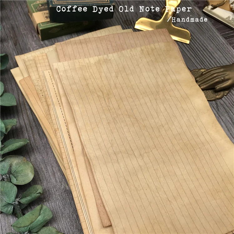 Handmade Coffee Dyeing stains Note Paper Material Background Journal Decoration Yellowing DIY Scrapbooking Craft Paper