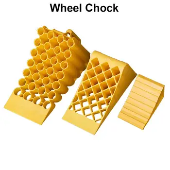 

Portable Wheel Chock Heavy Duty Vehicle Car Truck Wheel Tire Chock Stop Block Anti-slip Honeycomb Base Tire Support Pad Yellow
