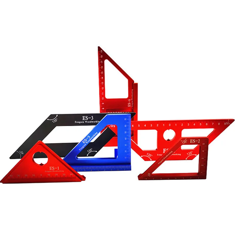 £10.78 Woodworking Ruler Aluminum Alloy Square Layout Miter Triangle Ruler 4590