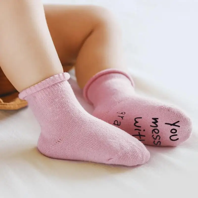 Хлопковые Стрейчевые носки с мультипликационным принтом; милые корейские Нескользящие дышащие удобные мягкие носки для малышей; 4 пары
