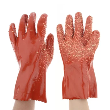 

1 Pair Rubber Chemical Resistant Gloves Lightweight Oil-Resistant Anti Slip Gloves for Fishery Mining Machinery Electroplating