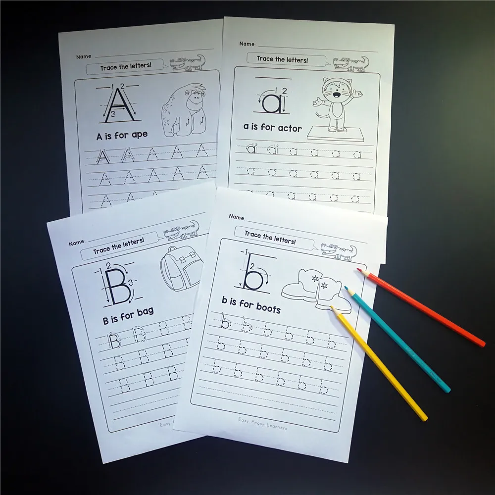 Узнать ABC Abc английский 26 буквы, алфавиты интерактивные акустики окраски рабочая тетрадь Дети Homepaper Развивающие игрушки для детей
