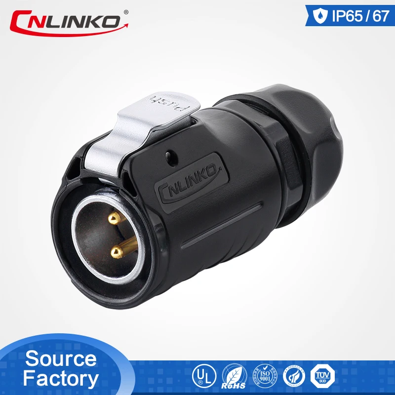 CNLINKO LP серии M20 2 pin 20A IP67 водонепроницаемый Горячая круговой панельный разъем для механического оборудования plug& socket