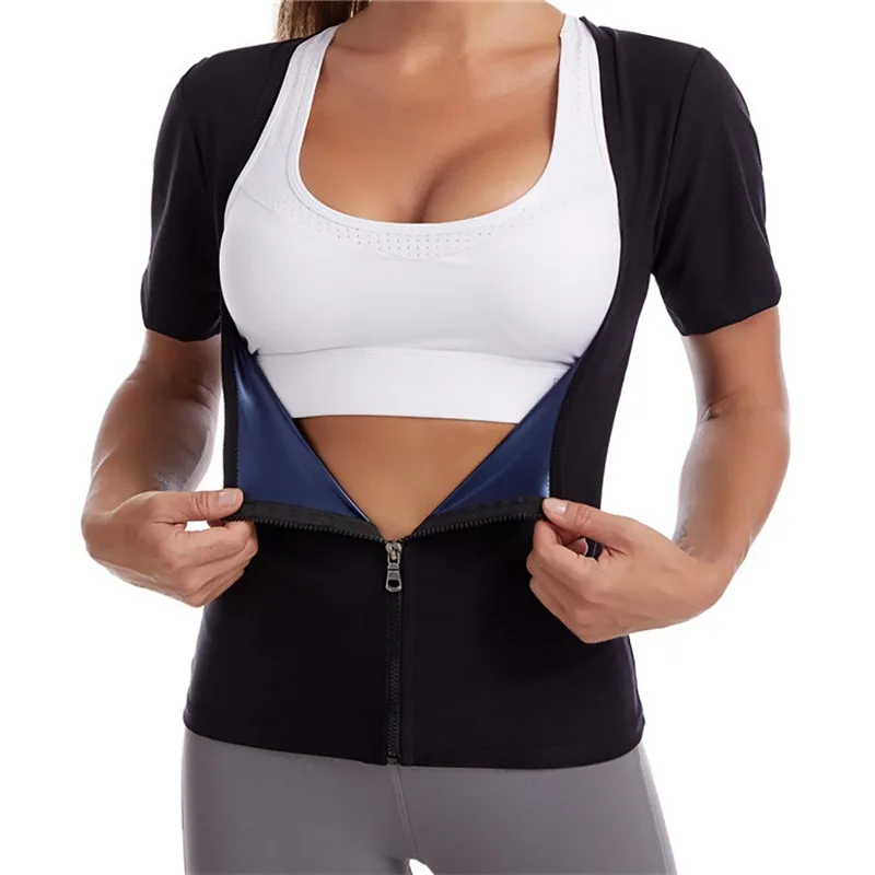 leonisa shapewear Women Sauna Shaper Tops Long Sleeve Thermo Sweat Shapewear Slimming Zipper Waist Trainer Corset Gym Fitness Hot Workout Shirt backless shapewear