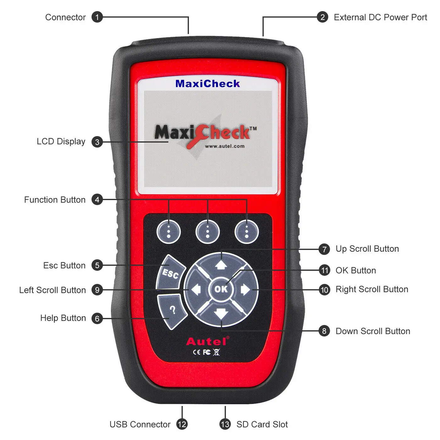Автомобильный диагностический сканер Autel Maxicheck Pro OBD2, многоязычный сканер с поддержкой АБС-подушек безопасности, EPB DPF, сброс масла