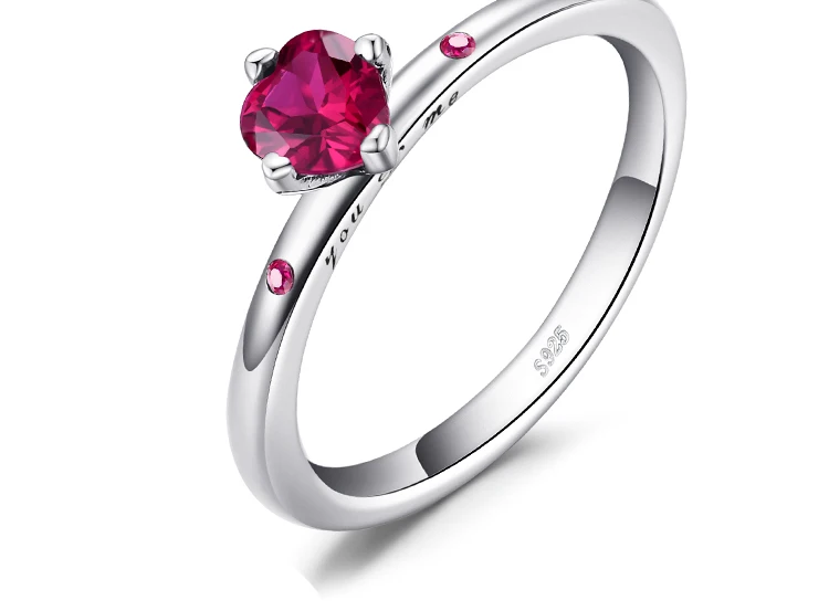 Jewelrypalace стерлингового серебра 925 искреннюю любовь Алые СОЗДАН Ruby Solitare кольцо Модные Обручение кольцо для Для женщин ювелирные изделия