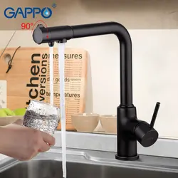 GAPPO Античный Черный Латунь Кухня кран с очиститель воды раковина 360 градусов Поворотный одной Ручкой torneira cozinha G4390-10