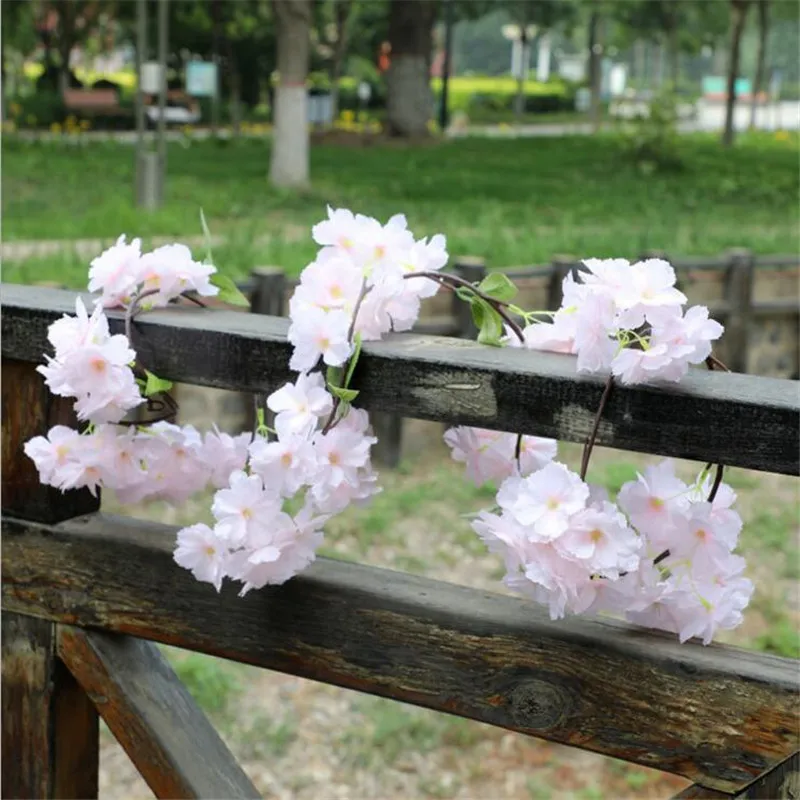 180cm pale pink 10 шт., искусственные цветы вишни, ветка, на стену, Сакура для свадьбы, центральные искусственные декоративные цветы - Цвет: 180cm pale pink
