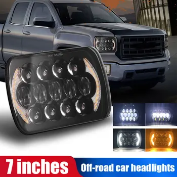 

Vehicles Super Bright 7x6'' 5X7" 105W Headlights Working Lamp Halo DRL Car Hi-Lo Beam Modified Lamp
