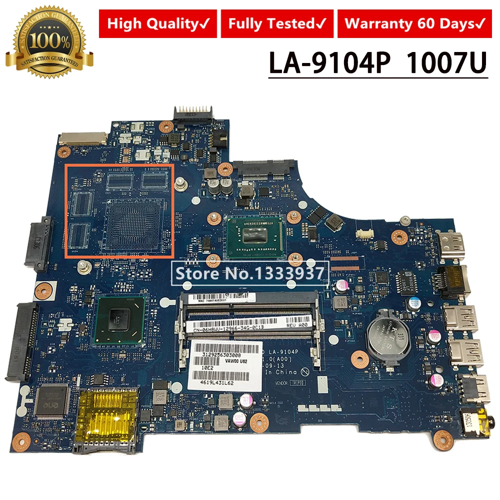 

VAW00 LA-9104P CN-06H8WV Laptop Motherboard For Dell inspiron 15 3521 5521 Main board SR109 1007U 06H8WV 6H8WV