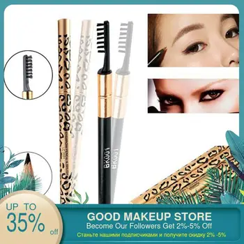 

Leopard Print Eyebrow Pencil Waterproof Fork Tip Eyebrow Tattoo Pencil Long Lasting Professional Fine Sketch Eye Brow Pencil