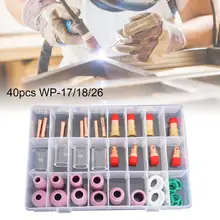

40Pcs Stubby Gas Lens Compacted Easy to Assemble Good Toughness Specialized Glass Cup Kit for WP-17/18/26 Welding Torch Gas Lens