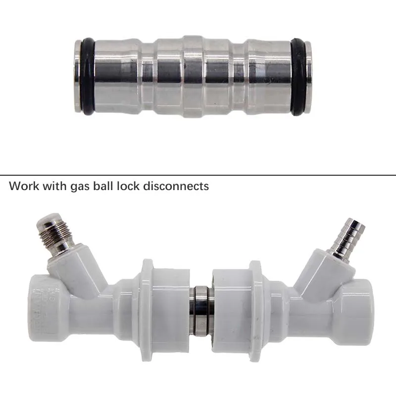 Ball Lock Jumper Stainless Steel 304 Ball Lock Keg Quick Disconnect Jumper Post for Cleaning
