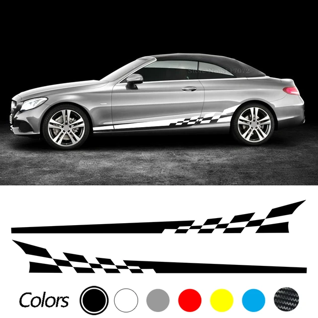 OGAUY Car Side Sticker For Mercedes Benz W205 W204 W203 C-Class C180 C200  C300 C63 Coupe C43 Car Sticker Side Strips DIY Sticker Car Accessories :  : Automotive