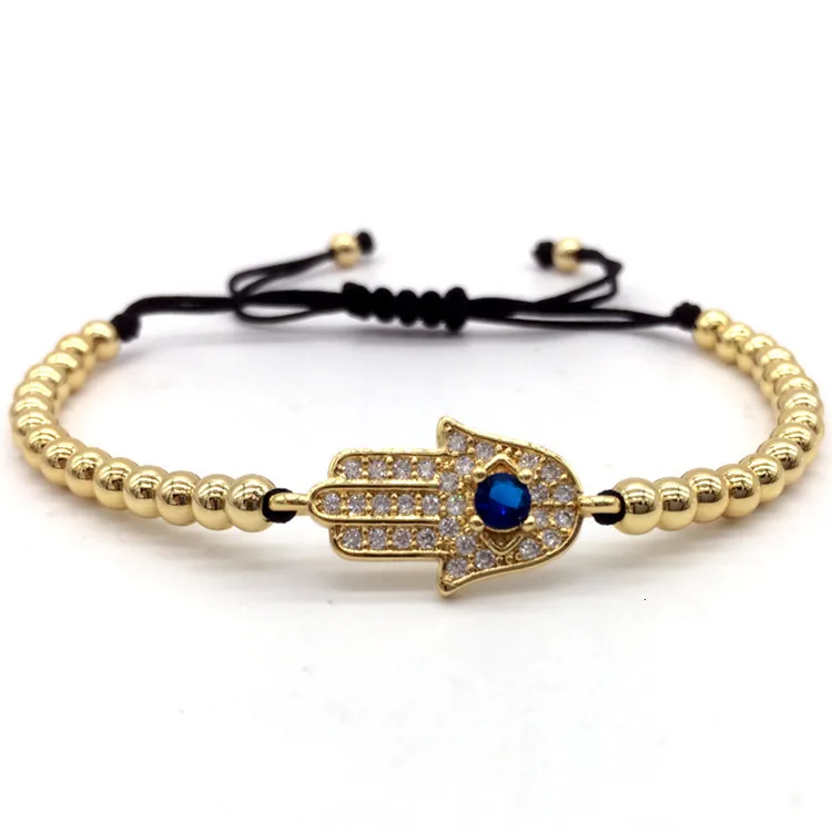 goldcolor Новая мода микро Pave CZ для мужчин и женщин браслет ручной работы плетеный макраме браслет для мужчин и женщин ювелирные изделия подарок - Окраска металла: goldcolor