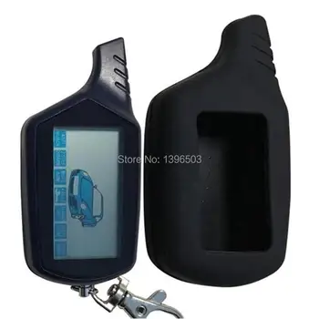 

10PCS/Lot B6 2-way Lcd Remote Control keychain Fob Trinket + Silicone Key Case for Russian Starline B6 Two Way Car Alarm System