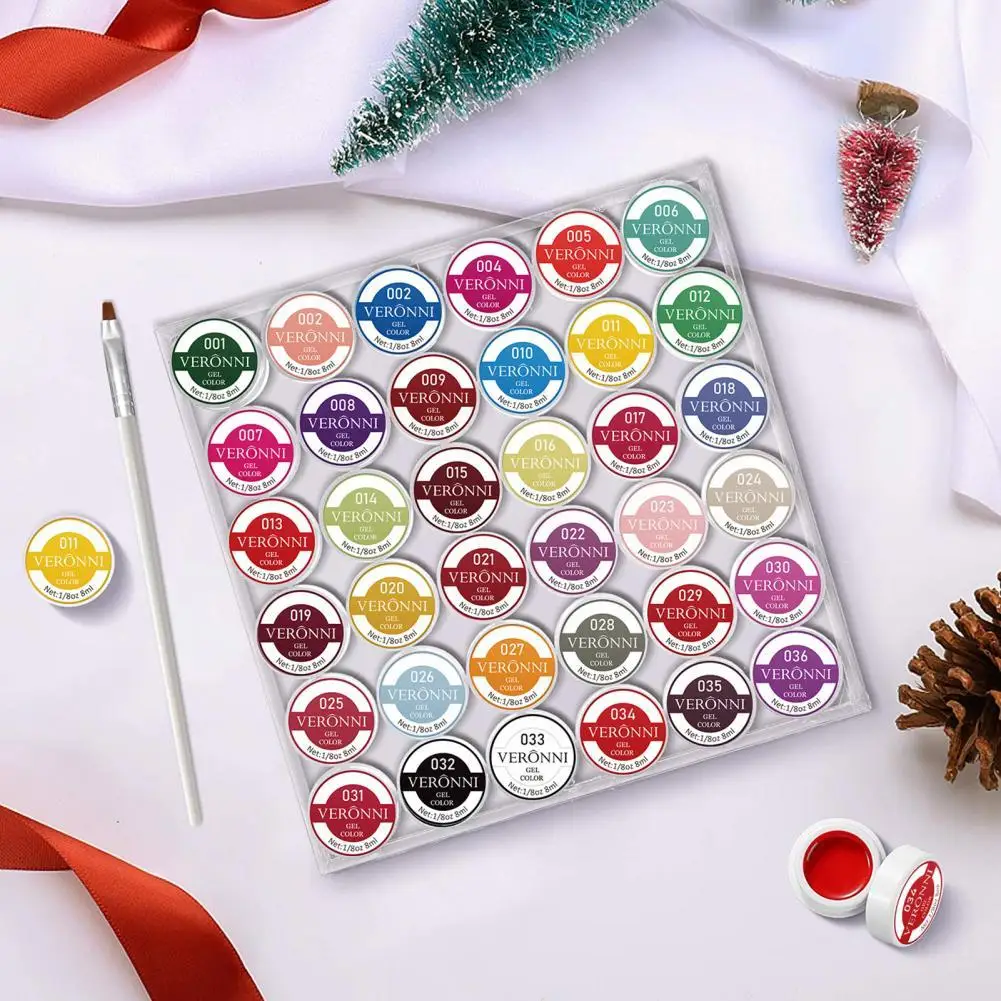 

Safe 36 Colors Manicure Salon Nail Solid Glue with Brush for Beauty