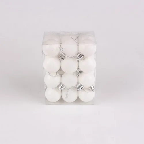 White 24 шт./компл. 12 цветов блестящие Рождественские елочные шары шар с орнаментом вечерние украшения для дома и сада для украшения рождественской елки - Цвет: White