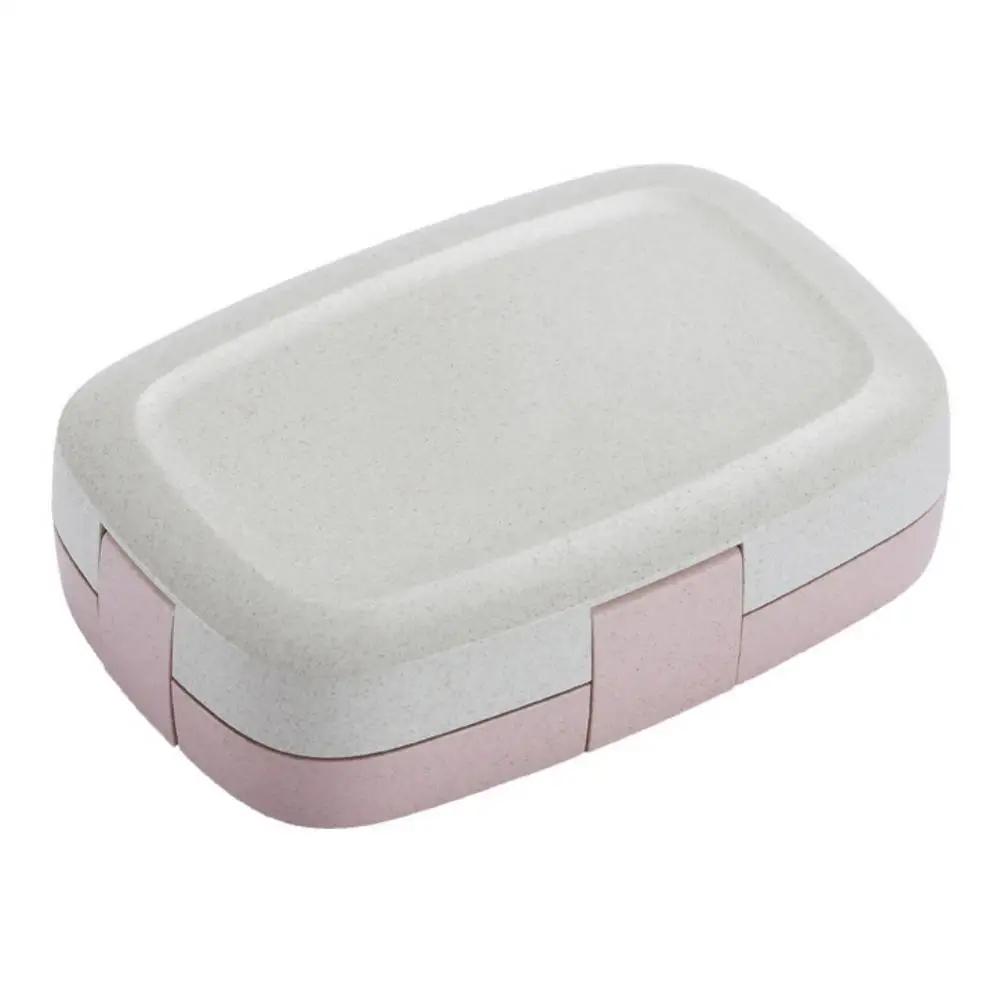 Пшеничная соломенная Ланч-бокс съемный Bento box Микроволновая печь отсек Студенческая коробка для завтрака - Цвет: A