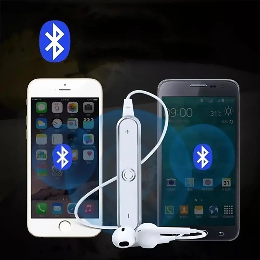 Спортивные Беспроводные наушники с шейным креплением, гарнитура с шумоподавлением, стерео наушники-вкладыши с микрофоном для всех телефонов huawei Xiaomi