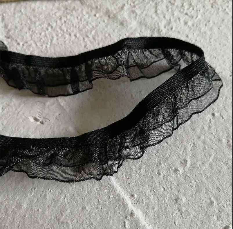 Lace Ribbon 5 Meters Elastic Double Layers for Underwear Apparel DIY