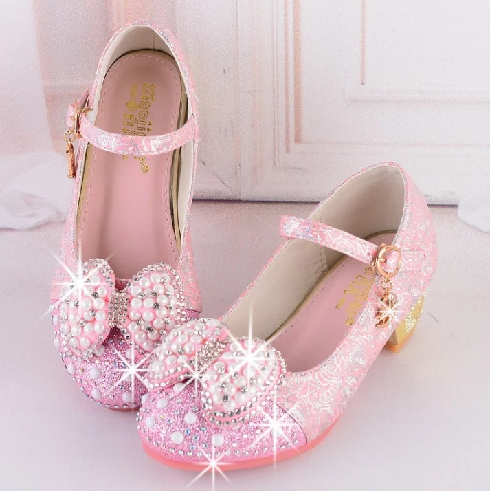Hot Sale Autumn Girls Leather Shoes Girl Party Kids Girl Dance Princess Shoes Flower Children Wedding