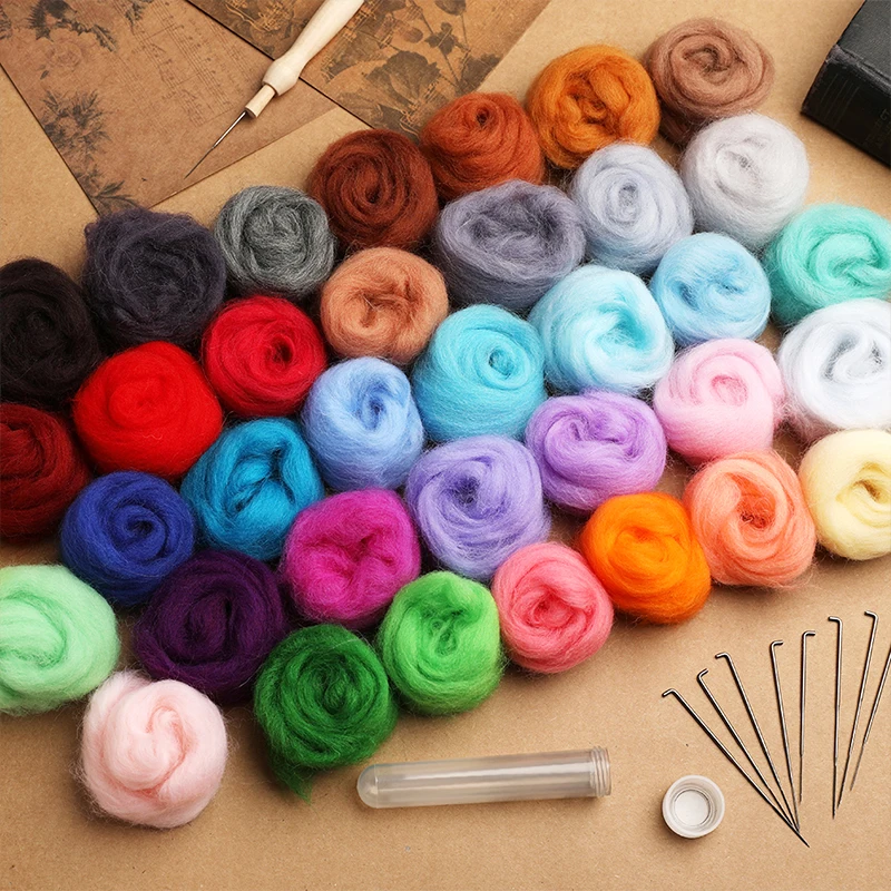 MIUSIE 20/36/50 Colors Needle Felting Kit Wool Felting Tools