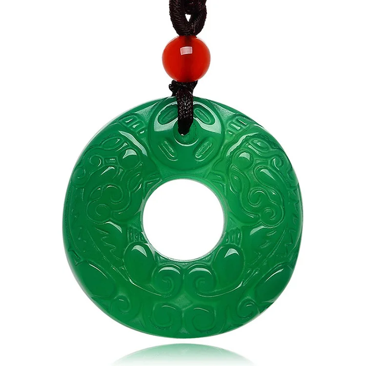 send beads chain Ожерелье с кулоном из натурального зеленого нефрита ручной работы, подвески из нефрита для мужчин и женщин, ювелирные изделия из жадеита и нефрита, Женское Ожерелье из рубина - Цвет камня: send beads chain