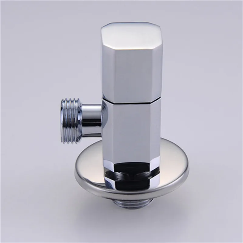 Bathroom Water Valve Chrome Brass Angle Valve Converter Standard G1/2