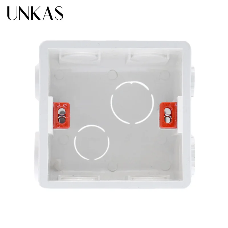 UNKAS настенный сенсорный выключатель и розетка с USB распределительная коробка для монтажа в стену 86 внутренняя кассета белая задняя коробка для 86 мм* 86 мм стандарт