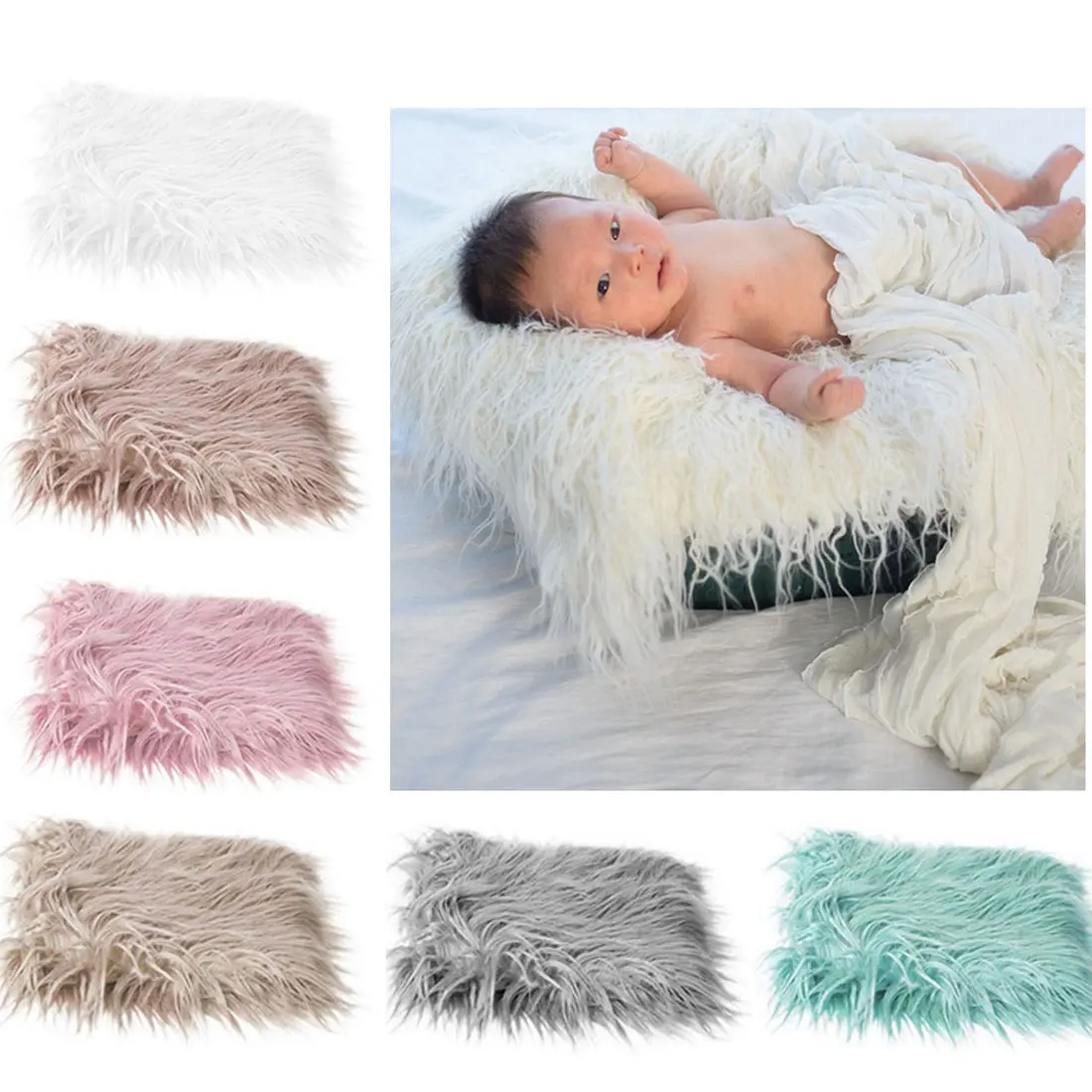 Фон для фотосъемки новорожденных; мягкие детские меховые одеяла из искусственного меха; одеяла для заднего фона; милый детский фон для фотосъемки