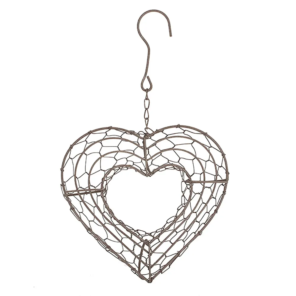 2 heart-shaped Цветочный горшок, железная проволока, подвесной декор, украшение, садовая рамка с цветами крюк ручной работы, стена, мятая посадка, домашний каркас для венка, свадьба - Цвет: 2 heart-shaped