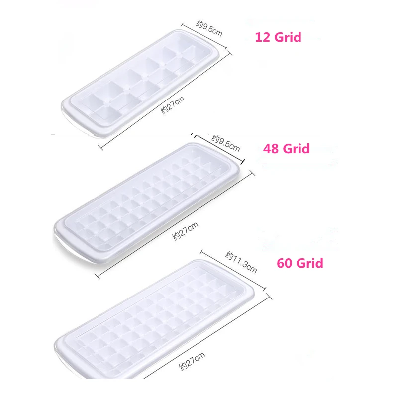 1 шт. форма для льда Форма для приготовления льда Модель домашний лоток для льда, тем самым позволяя зернам раскрыться крышкой квадратный-shape форме, благодаря чему создается ощущение невесомости с DIY пресс-форм 12/48/60 ячеек