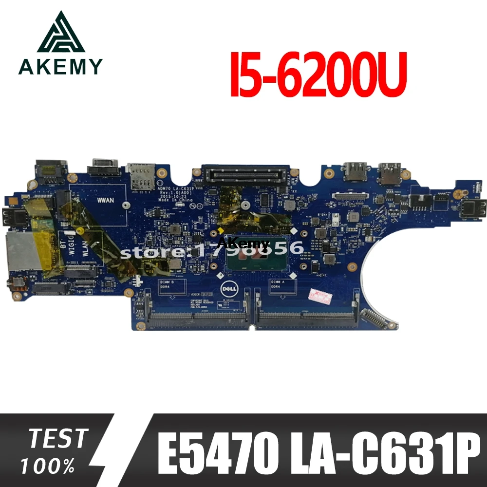 

E5470 5470 Motherboard For DELL CN-0C0NC4 0C0NC4 C0NC4 LA-C631P Laptop motherboard E5470 5470 Mainboard i5-6200U test ok