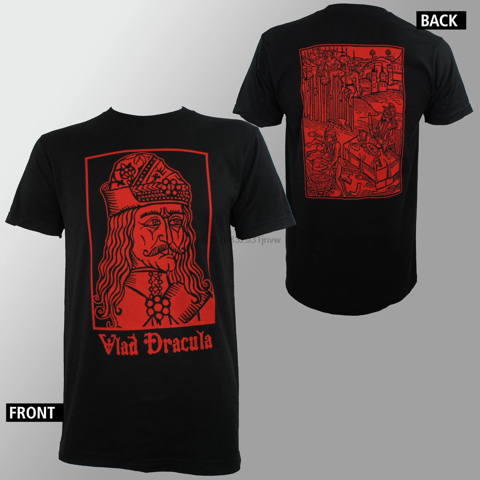Футболка мужская с принтом Дракула VLAD TEPES The Impaler Размеры S M L XL XXL | Мужская одежда